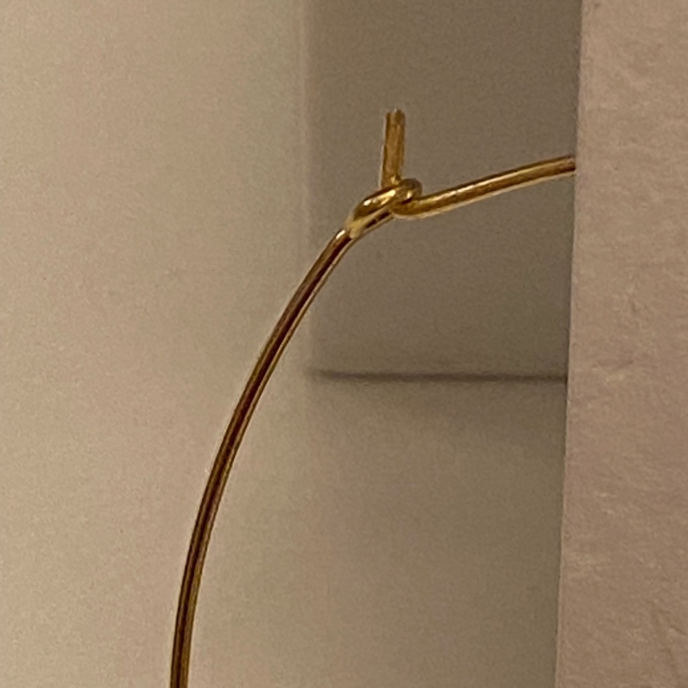Gold Tone Disc Fringe Hoop Earrings - Picture 3 of 5